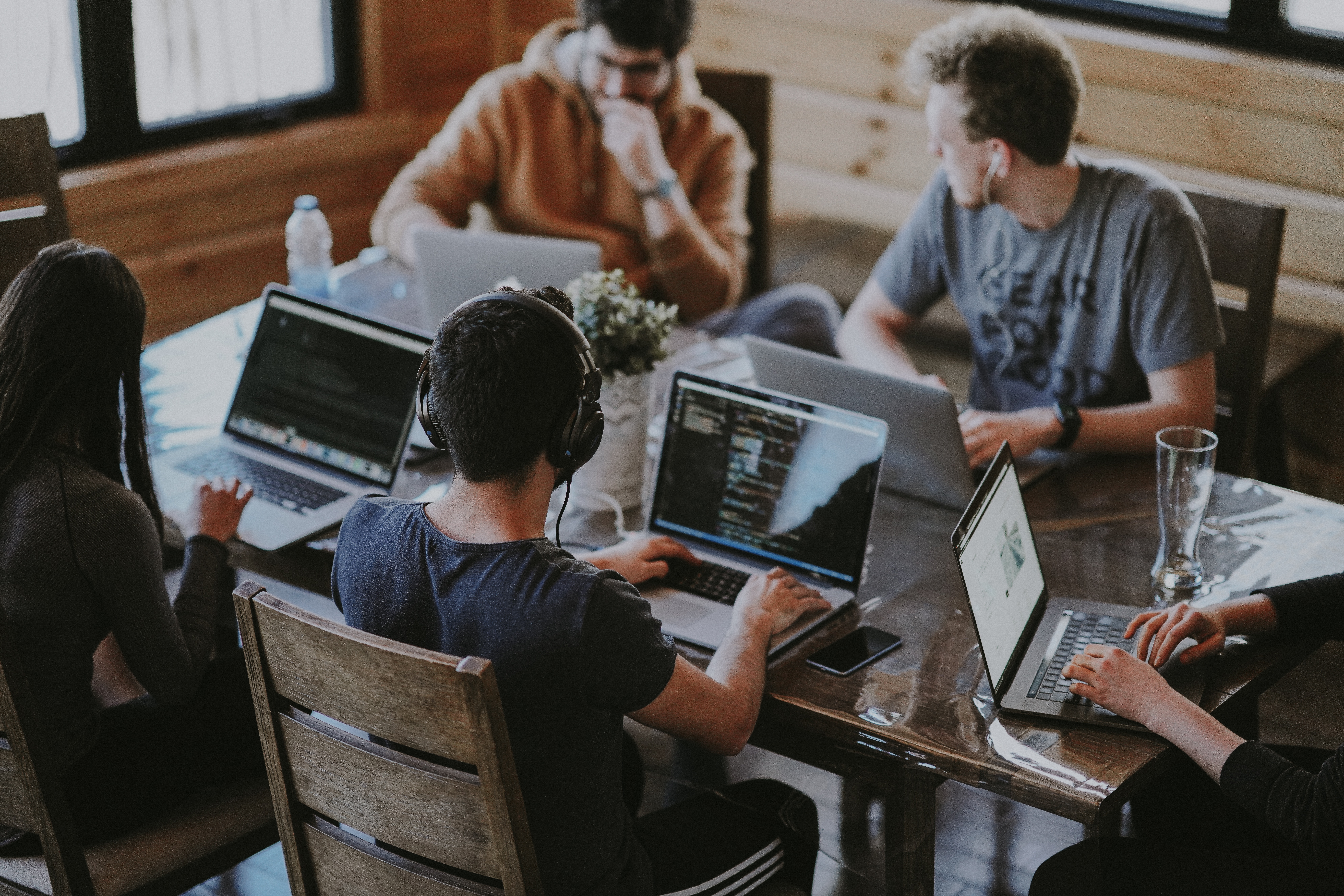 Online educators at a meeting