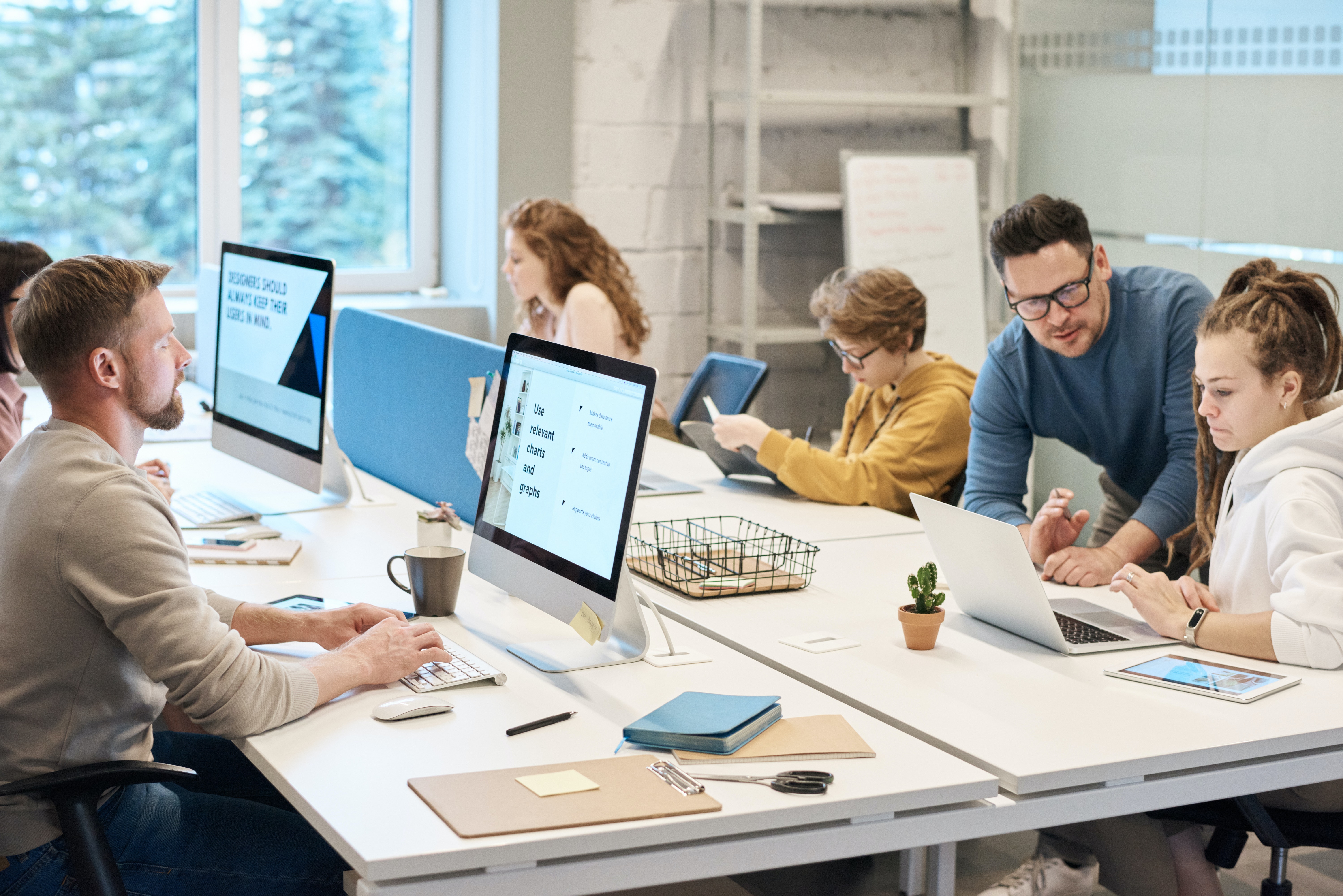 Online educators at a training